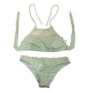 Mossimo 2 Piece Lace Cheeky Bikini Set Mint Large